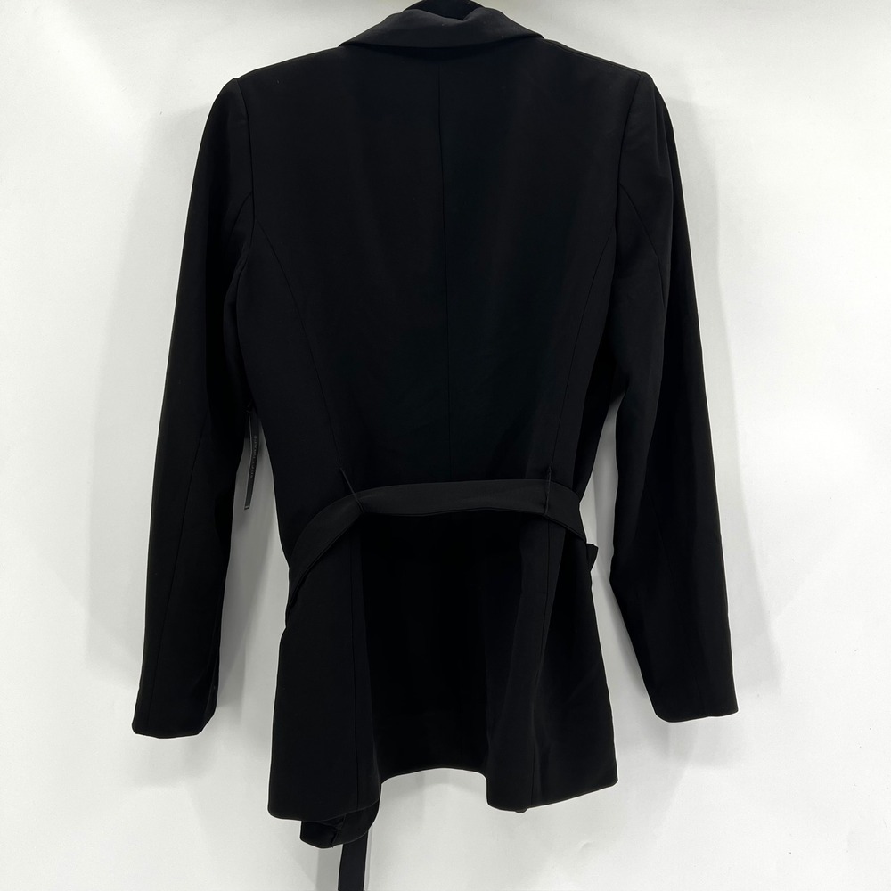 White House Black Market Black Belted Blazer Jacket Women Size 10 - Picture 3 of 6